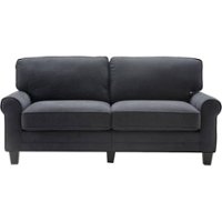 Serta - Copenhagen 3-Seat Polyester Fabric Sofa - Charcoal - Front_Zoom