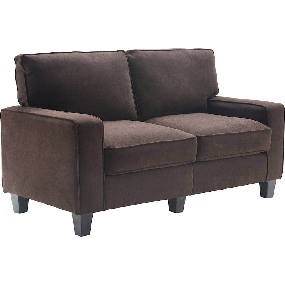 Angle View: Serta - Palisades 2-Seat Fabric Loveseat - Dark Brown