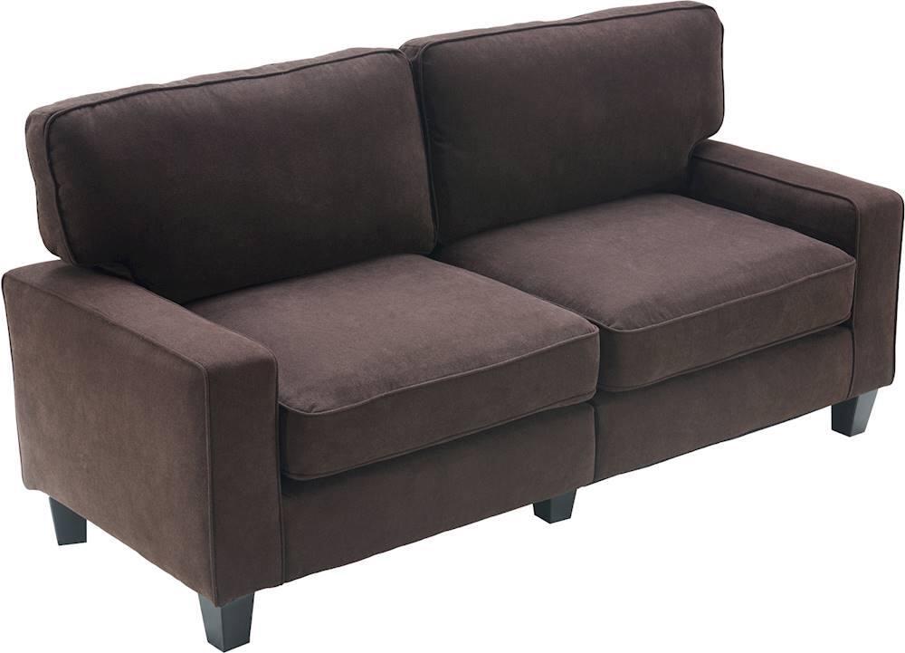 Alt View 11. Serta - Palisades Modern 3-Seat Fabric Sofa - Dark Brown.