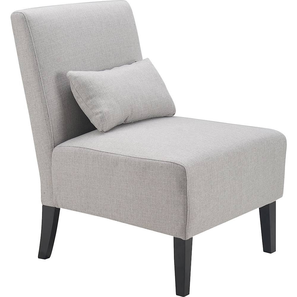 Angle. Serta - Palisades Modern Accent Slipper Chair - Light Gray.
