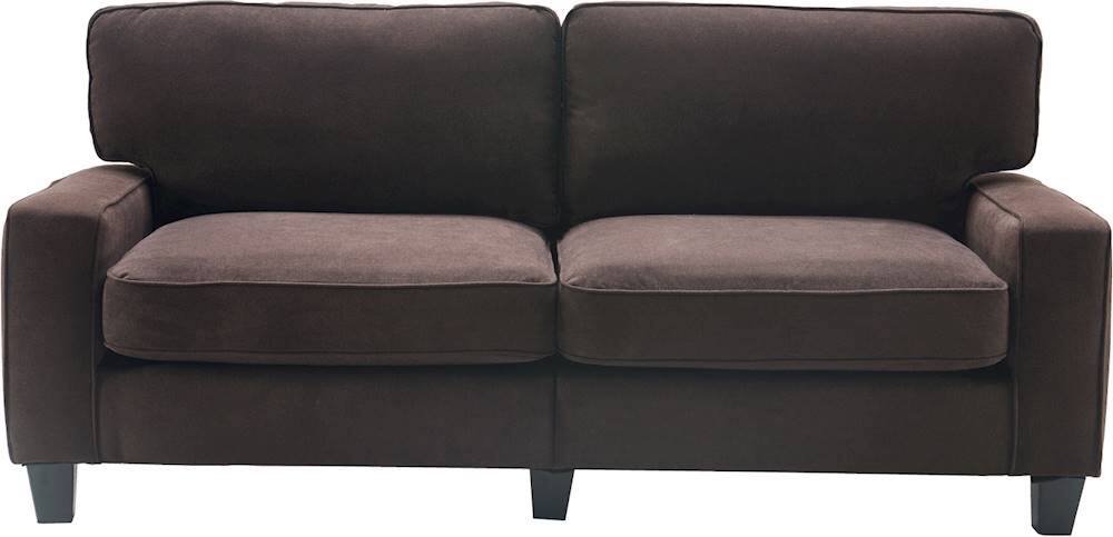 Front. Serta - Palisades Modern 3-Seat Fabric Sofa - Dark Brown.