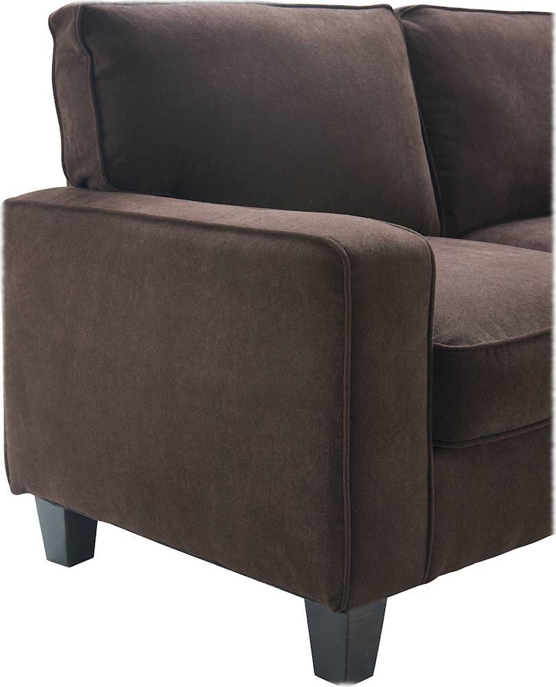 Alt View 16. Serta - Palisades Modern 3-Seat Fabric Sofa - Dark Brown.