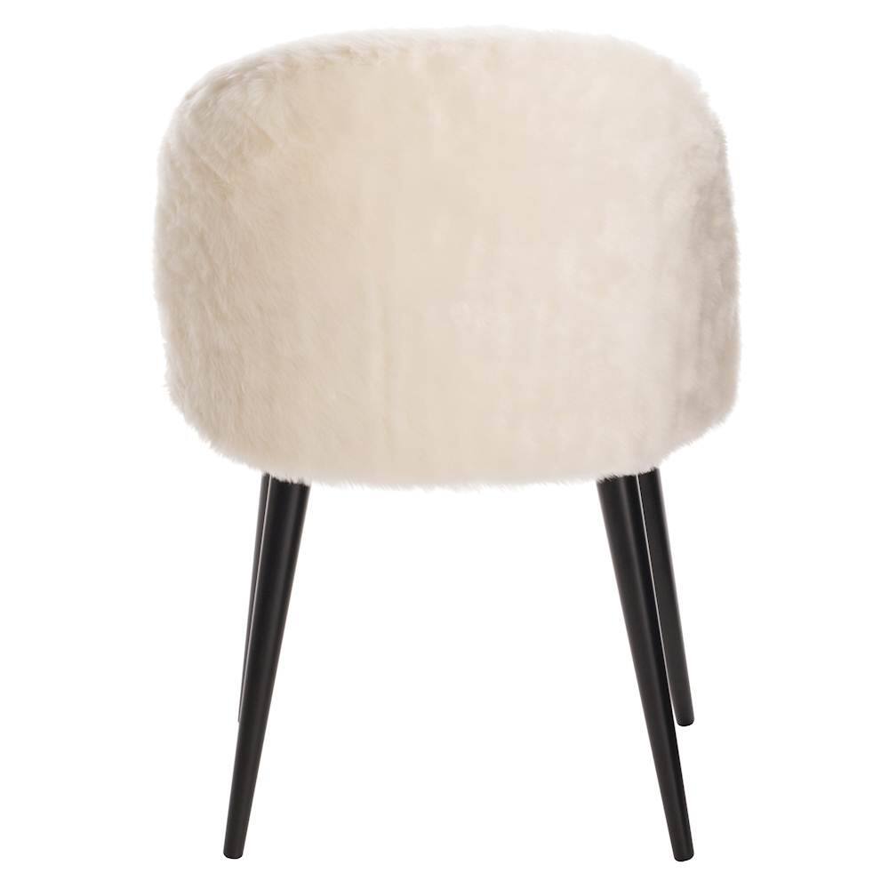 Alt View 12. Elle Decor - Modern Wood & Faux Fur Accent Chair - Cream.