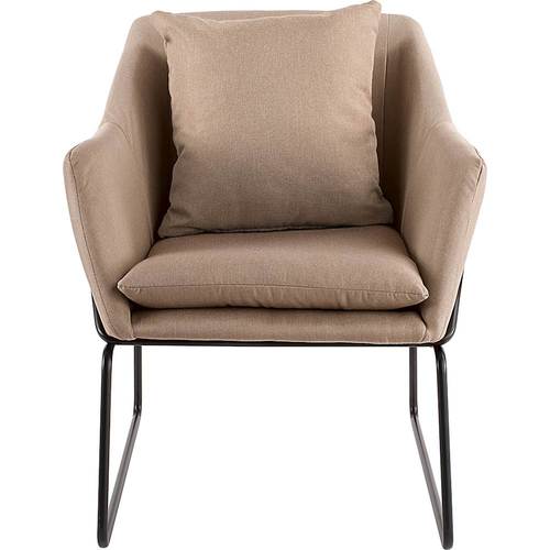 Elle Decor - Traditional Metal, Polyester & Polyester Blend Fabric Accent Chair - Taupe