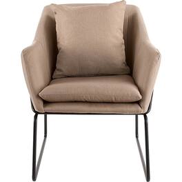 Elle Decor - Traditional Metal, Polyester & Polyester Blend Fabric Accent Chair - Taupe