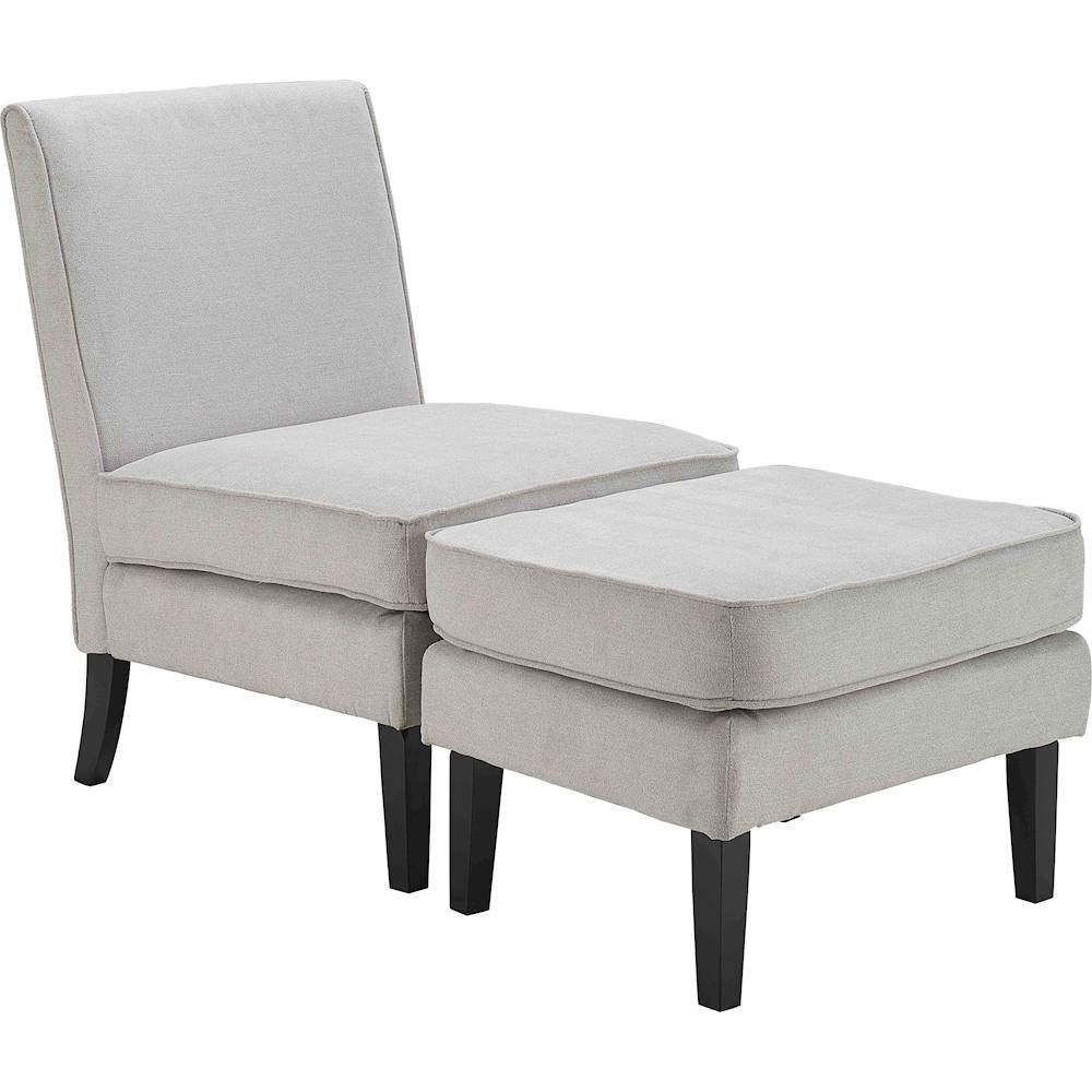 Angle View: Elle Decor - Olivia Chair with Ottoman - Gray