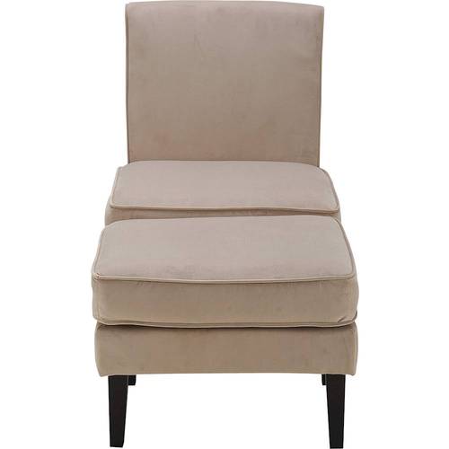 Elle Decor - Olivia Chair with Ottoman - Taupe