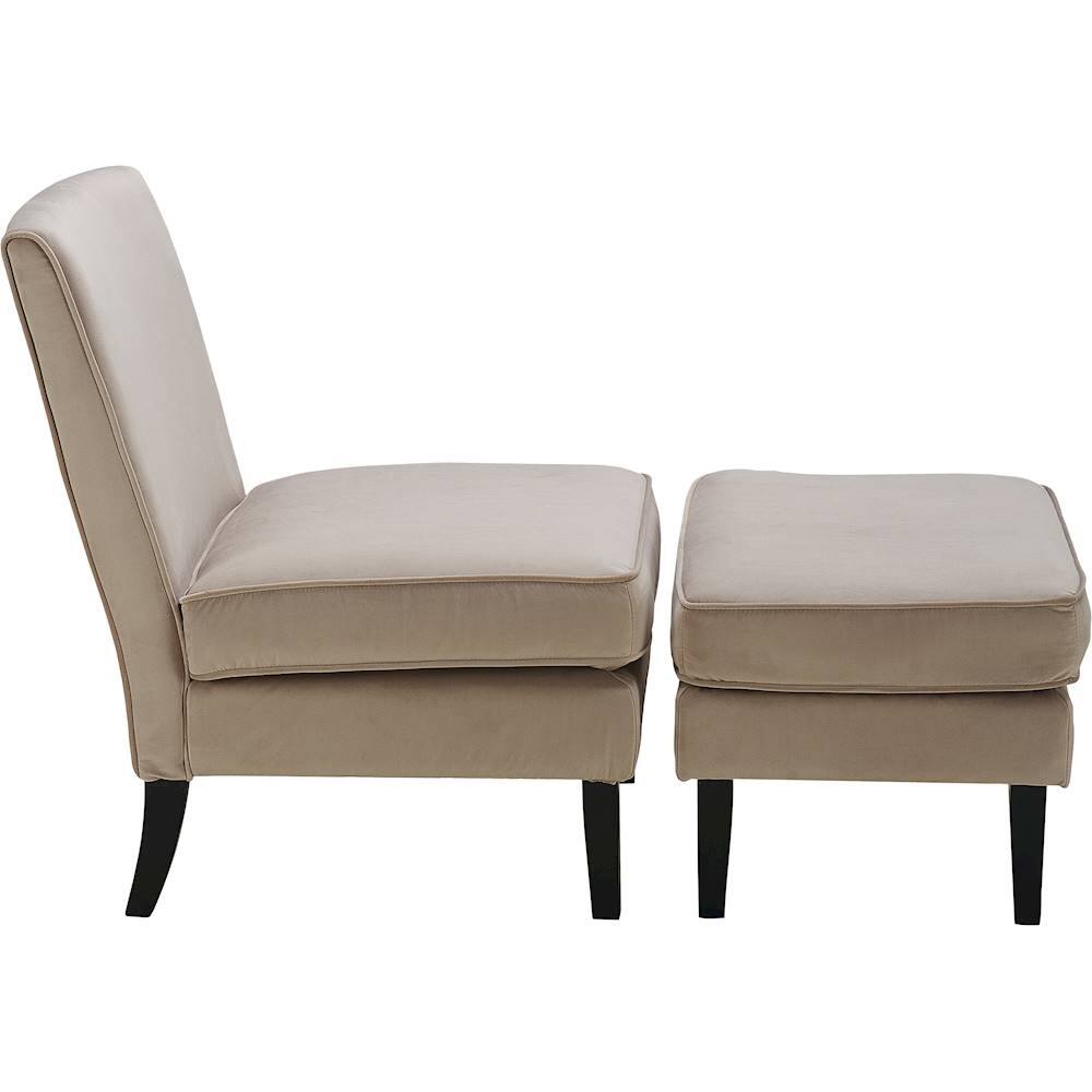 Alt View 15. Elle Decor - Olivia Chair with Ottoman - Taupe.