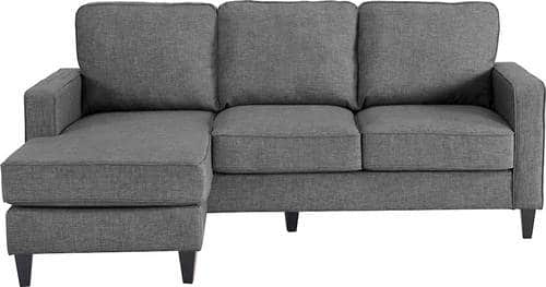 Serta - Harmon Contemporary Fabric Sectional - September Gray-Front_Standard 