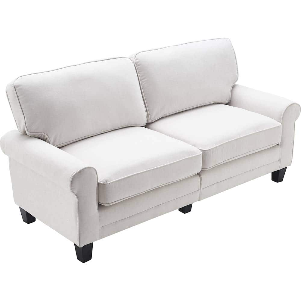 Angle View: Serta - Copenhagen 3-Seat Polyester Fabric Sofa - Cream