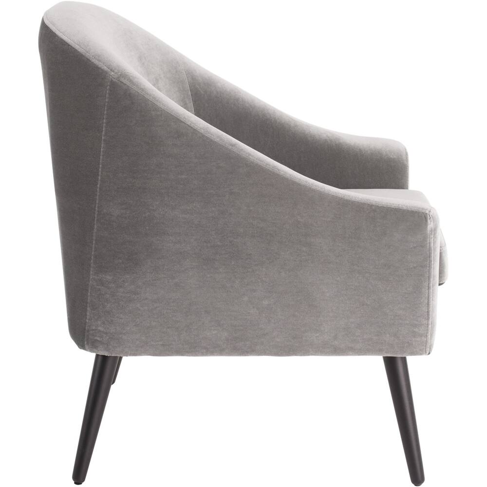 Alt View 12. Elle Decor - Elle Décor Modern Wood & Velvet Plush Accent Chair - French Gray.