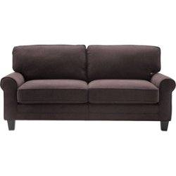 Serta - Copenhagen 3-Seat Fabric Sofa - Dark Brown - Front_Zoom