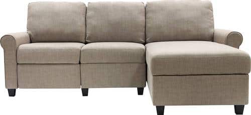 Serta - Copenhagen Fabric Reclining Sectional - Oatmeal