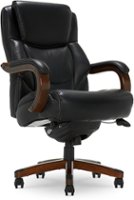 La-Z-Boy - Delano Big & Tall Bonded Leather Executive Chair - Jet Black/Mahogany - Front_Zoom