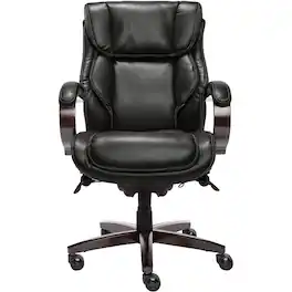 La-Z-Boy - 5-Pointed Star Wood and Steel Executive Chair - Black