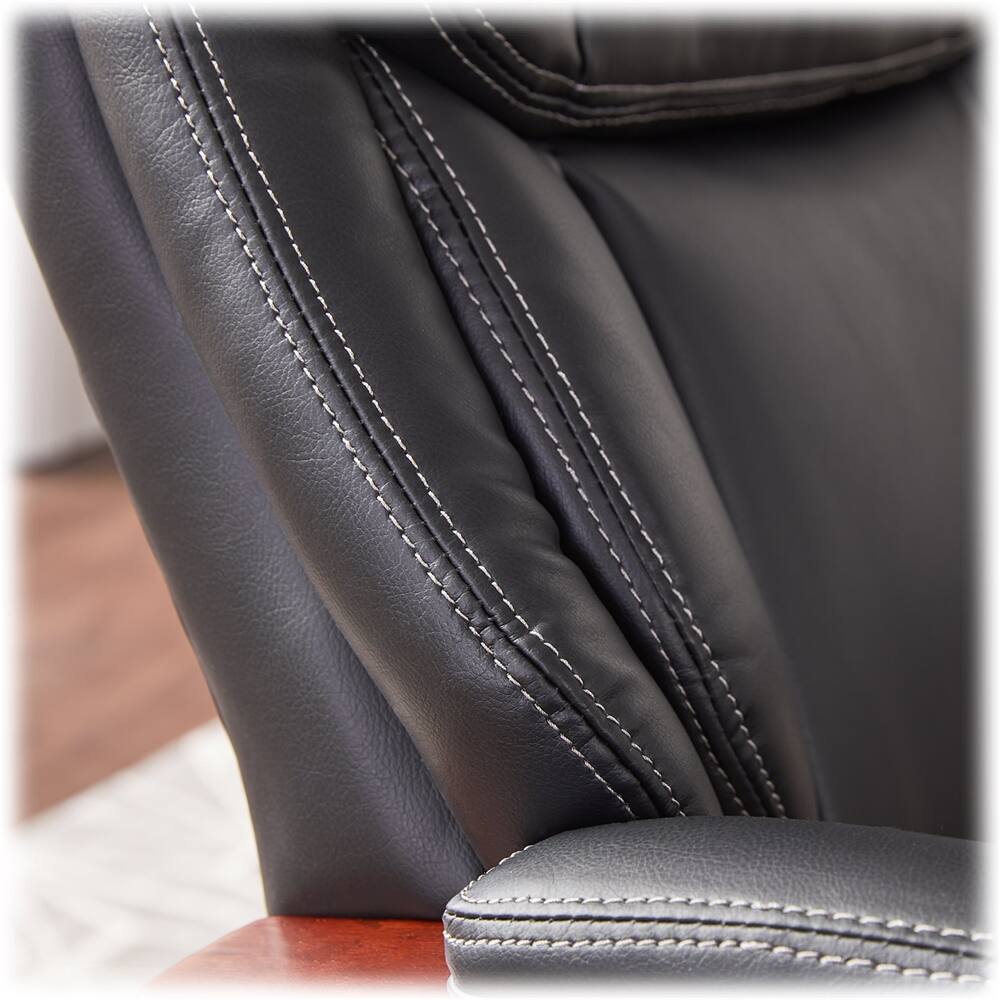 Alt View 14. La-Z-Boy - Big and Tall Executive Office Chair with Lumbar Support Ergonomic Desk Chair with Padded Arms & Adjustable Height - Black.