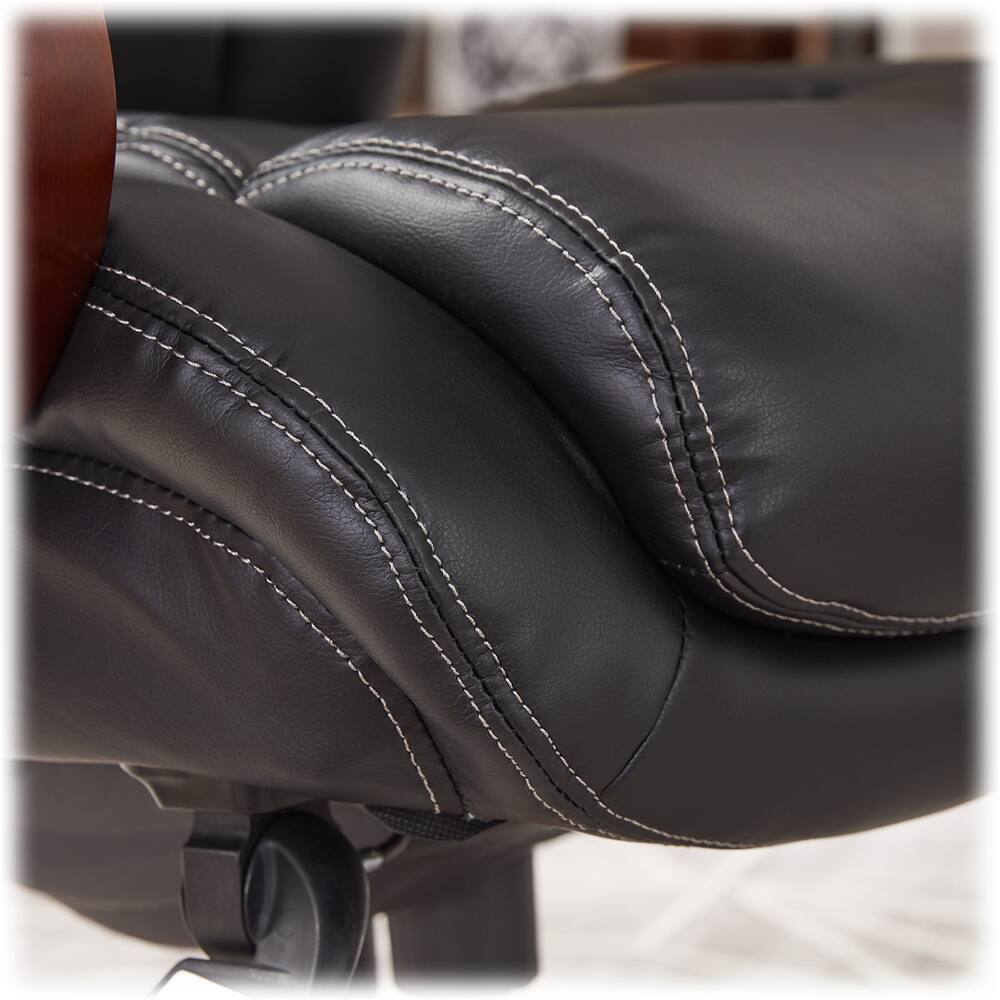 Alt View 16. La-Z-Boy - Big and Tall Executive Office Chair with Lumbar Support Ergonomic Desk Chair with Padded Arms & Adjustable Height - Black.