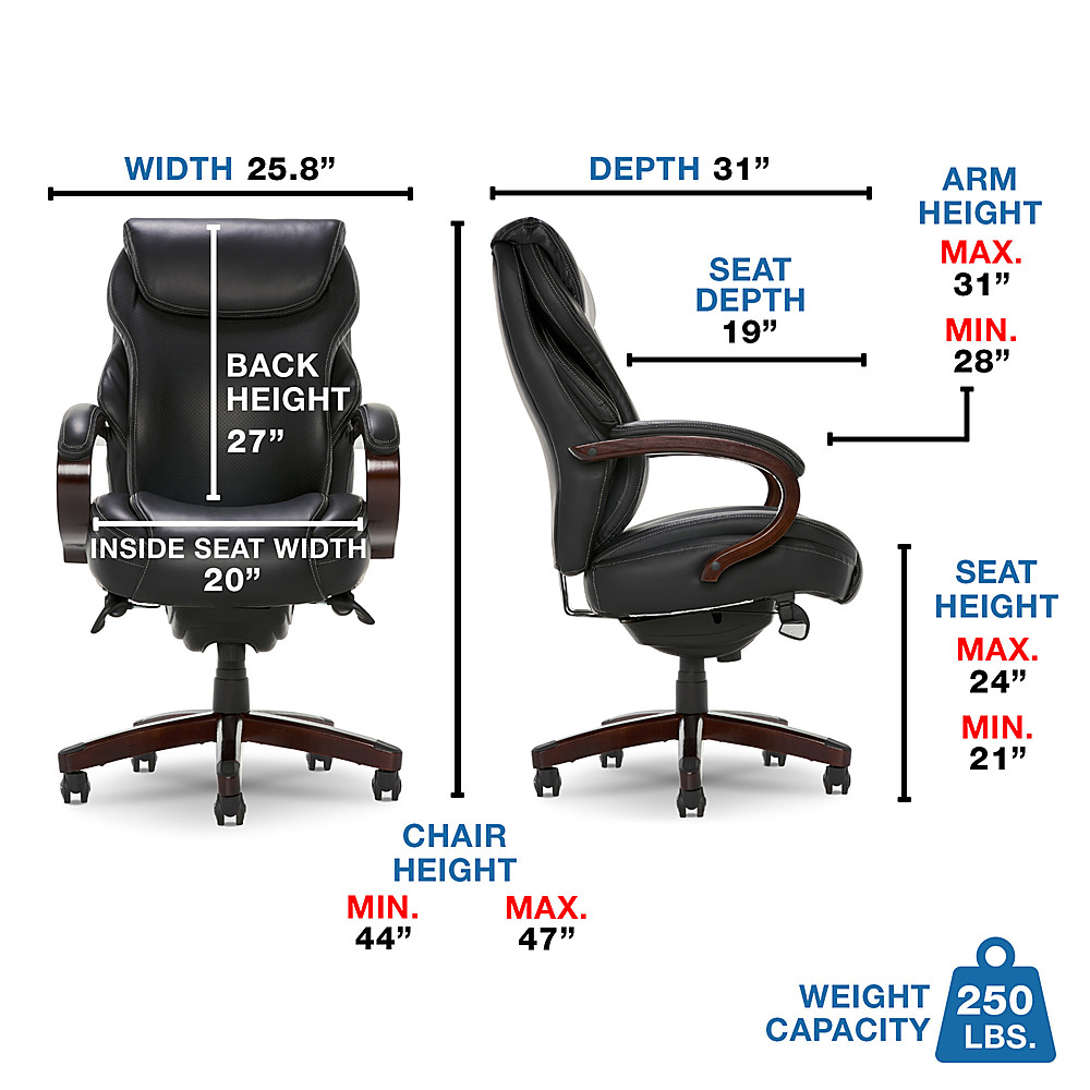 La-Z-Boy Ergonomic Executive Mesh Office Chair with Adjustable Headrest and Lumbar  Support Navy 51489-NVY - Best Buy