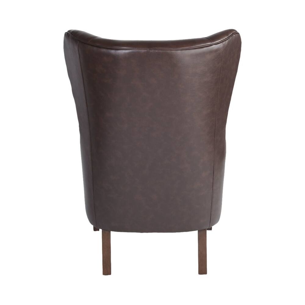 Best Buy: Finch Morgan Traditional Foam Wing Chair Chocolate Brown ...