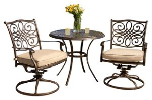 Hanover - Traditions Series Patio Dining Set (3-Piece) - Metallic - Front_Zoom