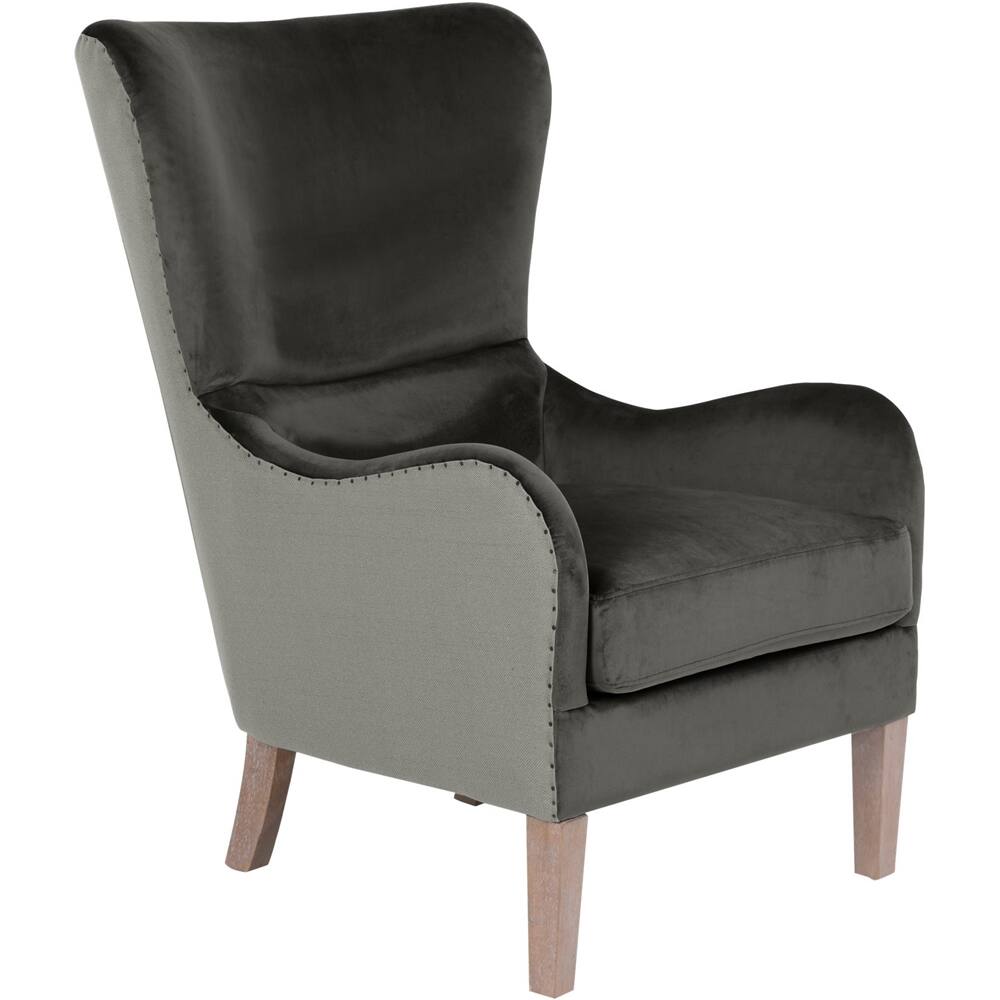 Left. Elle Decor - Wing Chair - Gray.