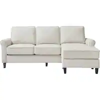 Serta - Harmon L-Shaped Fabric 2-Piece Sectional Sofa - Cream - Front_Zoom