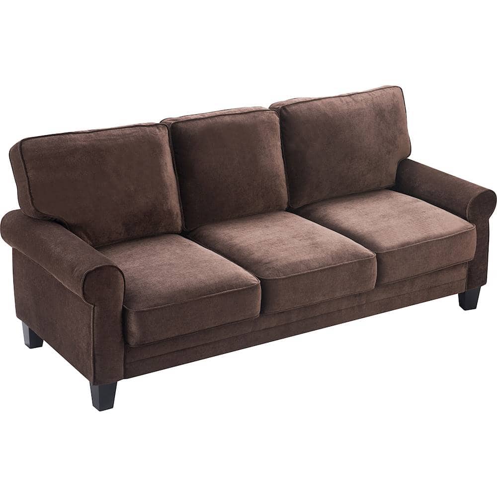 Serta Copenhagen 3Seat Fabric Sofa Dark Brown UPH20134C Best Buy