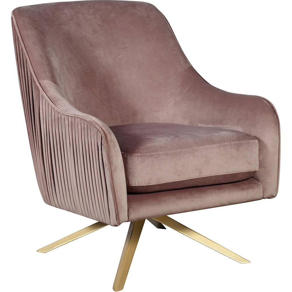 Angle View: Adore Decor - Jolie Swivel Lounge Chair - Blush Mauve