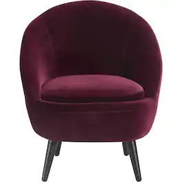 Elle Decor - Nico Accent Chair with Ottoman - French Merlot Red