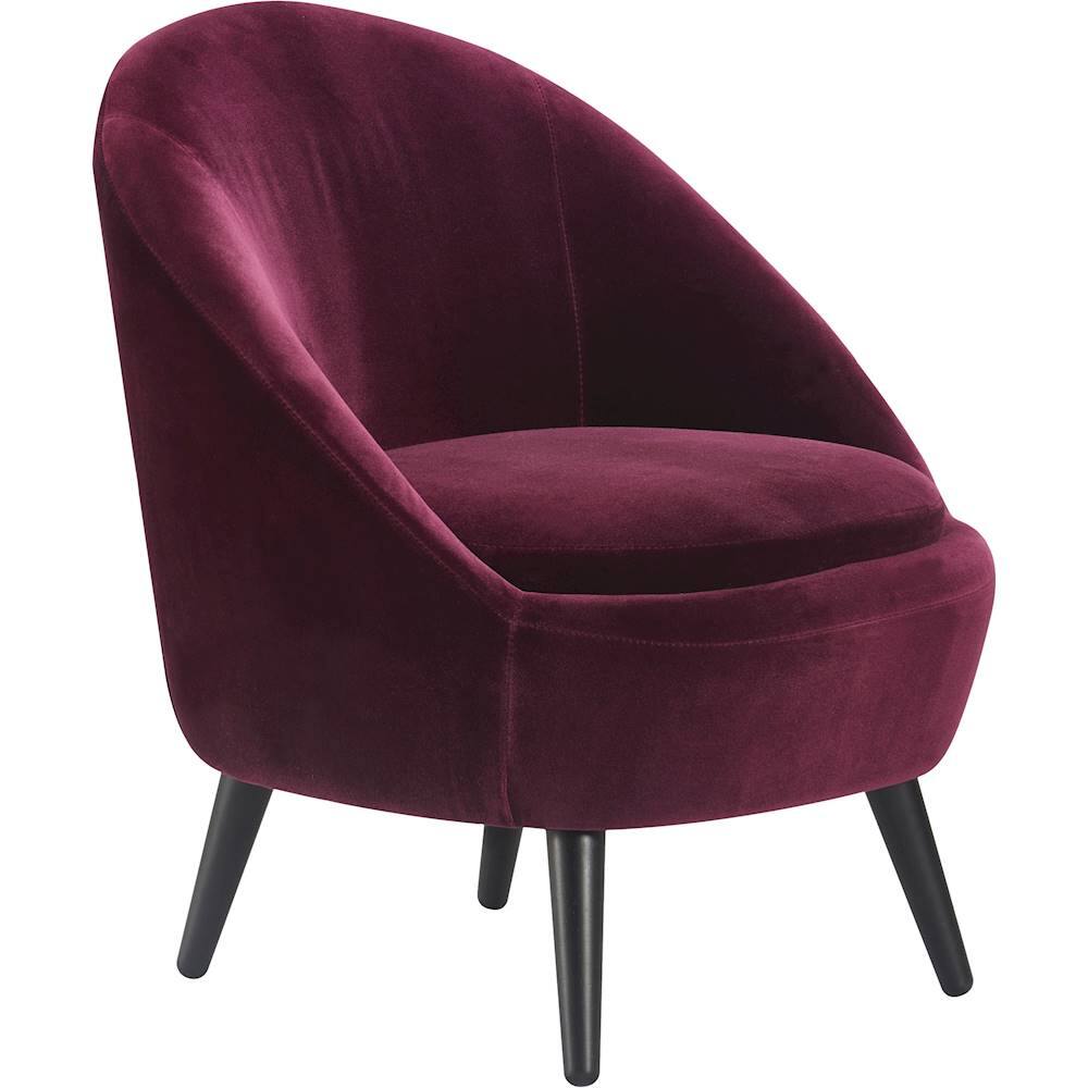 Alt View 12. Elle Decor - Nico Accent Chair with Ottoman - French Merlot Red.