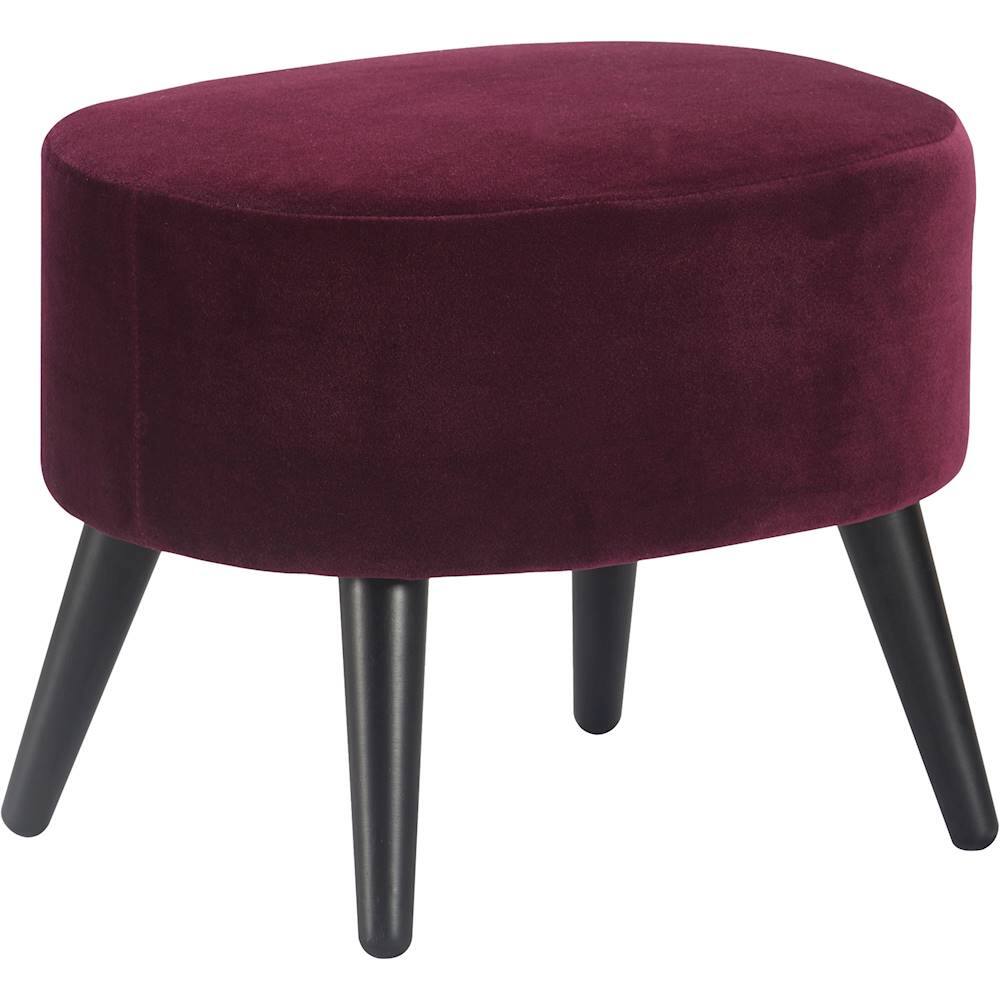 Alt View 13. Elle Decor - Nico Accent Chair with Ottoman - French Merlot Red.