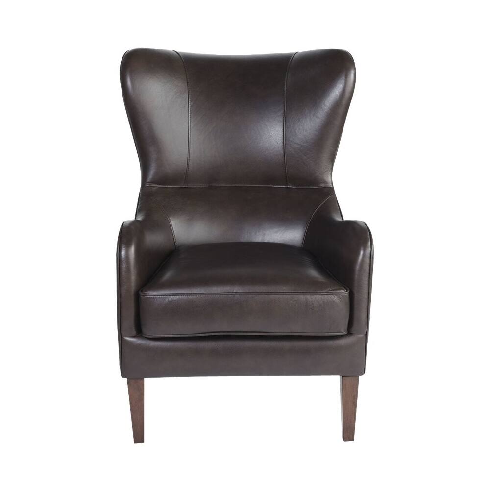 Finch - Morgan Traditional Foam Wing Chair - Espresso Brown - Front_Zoom