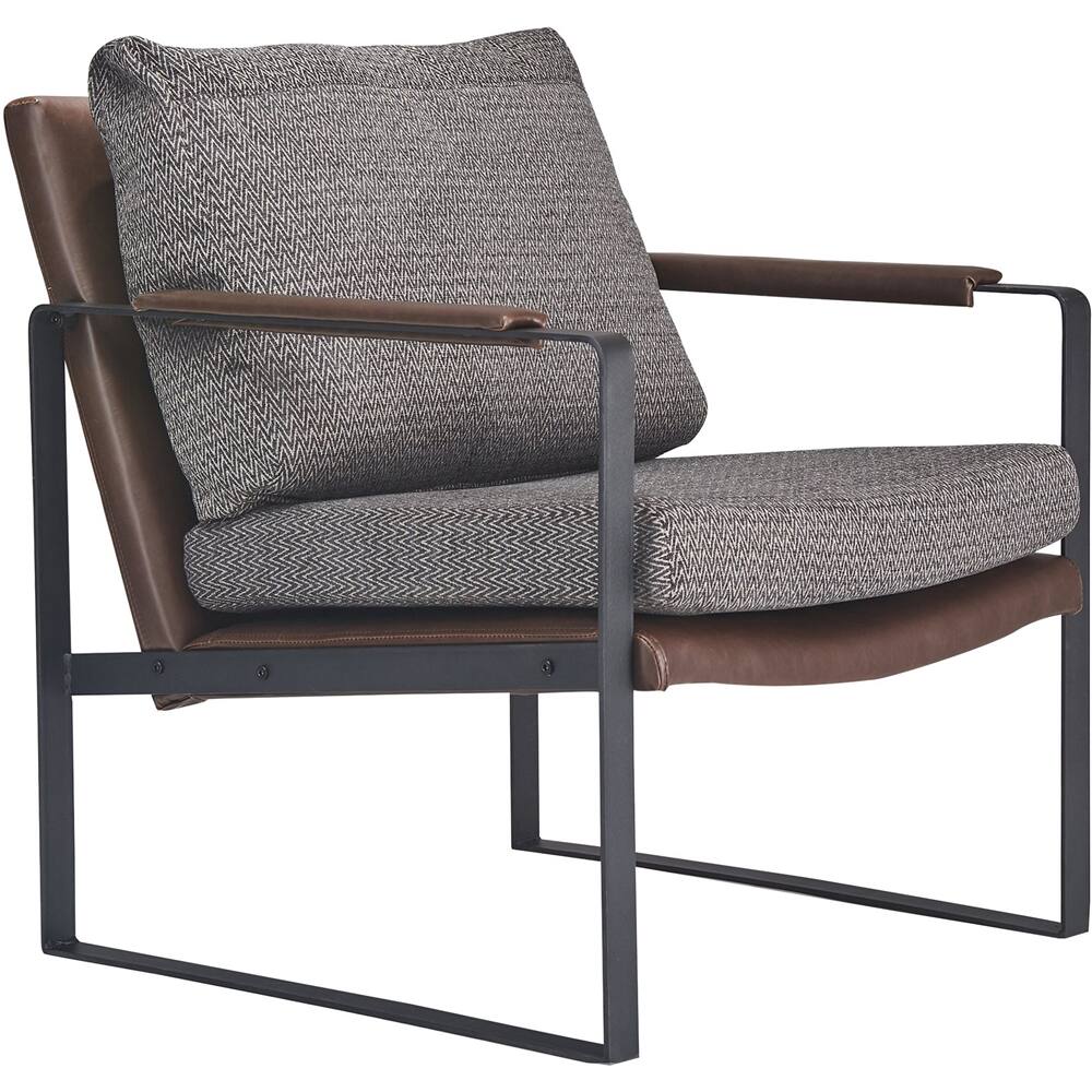 Left View: Finch - Modern Armchair - Gray