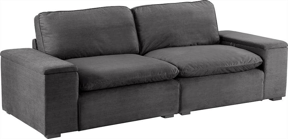 Angle View: Click Decor - Symphony 3-Seat Fabric Modular Sofa - Dark Charcoal