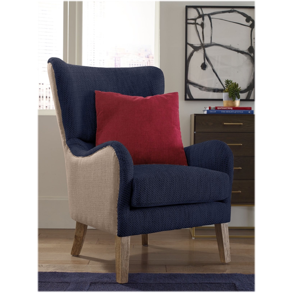 best buy finch rustic farmhouse accent chair brownnavy
