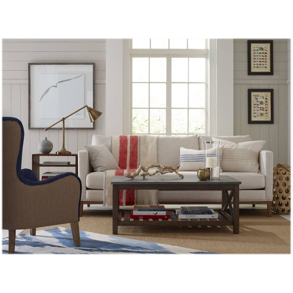 Best Buy Finch Rustic Farmhouse Accent Chair Brown/Navy UPH20059B