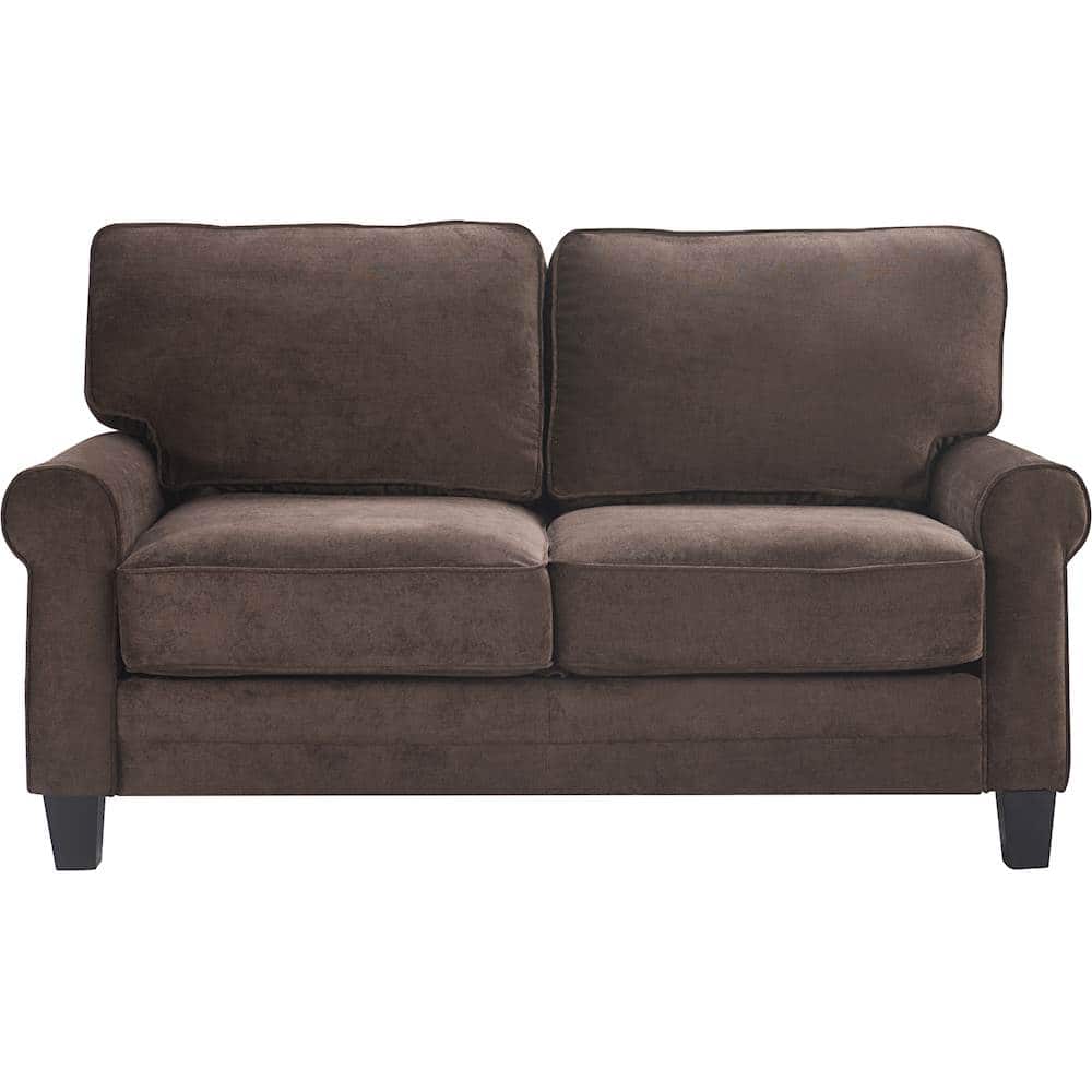 Front. Serta - Copenhagen 2-Seat Fabric Loveseat - Dark Brown.