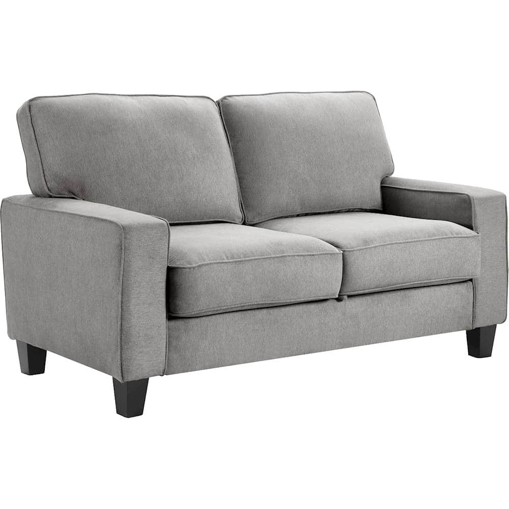 Angle View: Serta - Palisades Modern 2-Seat Fabric Loveseat - Soft Gray