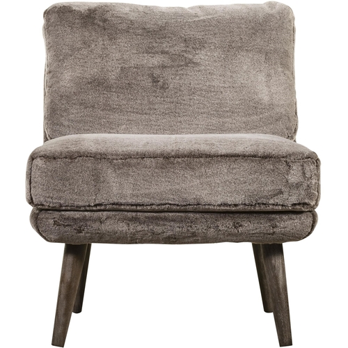 Elle Decor - Sophie Mid-Century Modern Wood & Faux Fur Accent Chair - Mink Brown