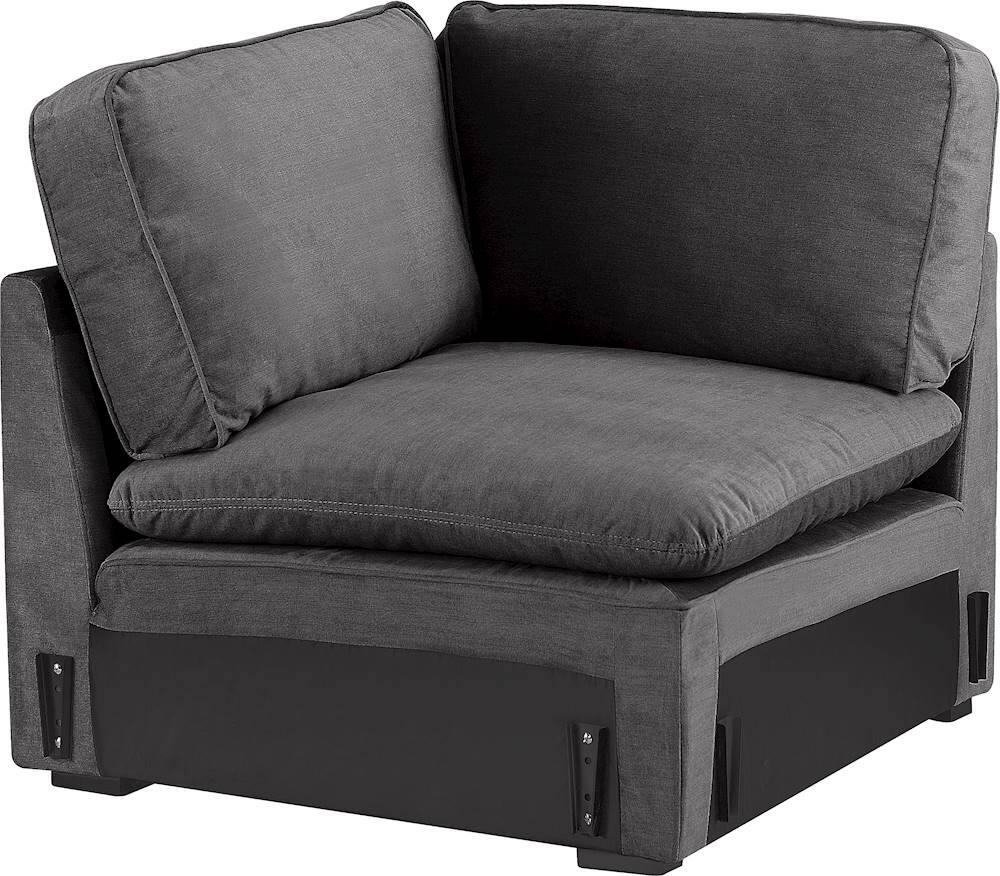 Angle View: Serta - Click Decor Symphony Corner Sectional Seat - Dark Charcoal