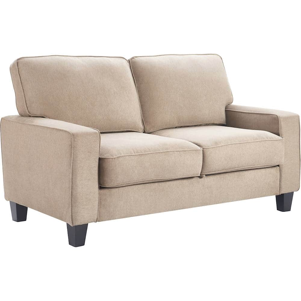 Angle View: Serta - Palisades Modern 2-Seat Fabric Loveseat - Soft Beige