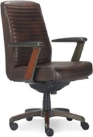 La-Z-Boy - Emerson Bonded Leather Ergonomic Swivel Executive Office Chair - Brown - Front_Zoom