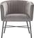 Front. Adore Decor - 4-Leg Metal and Velvet Plush Accent Chair - Gray.