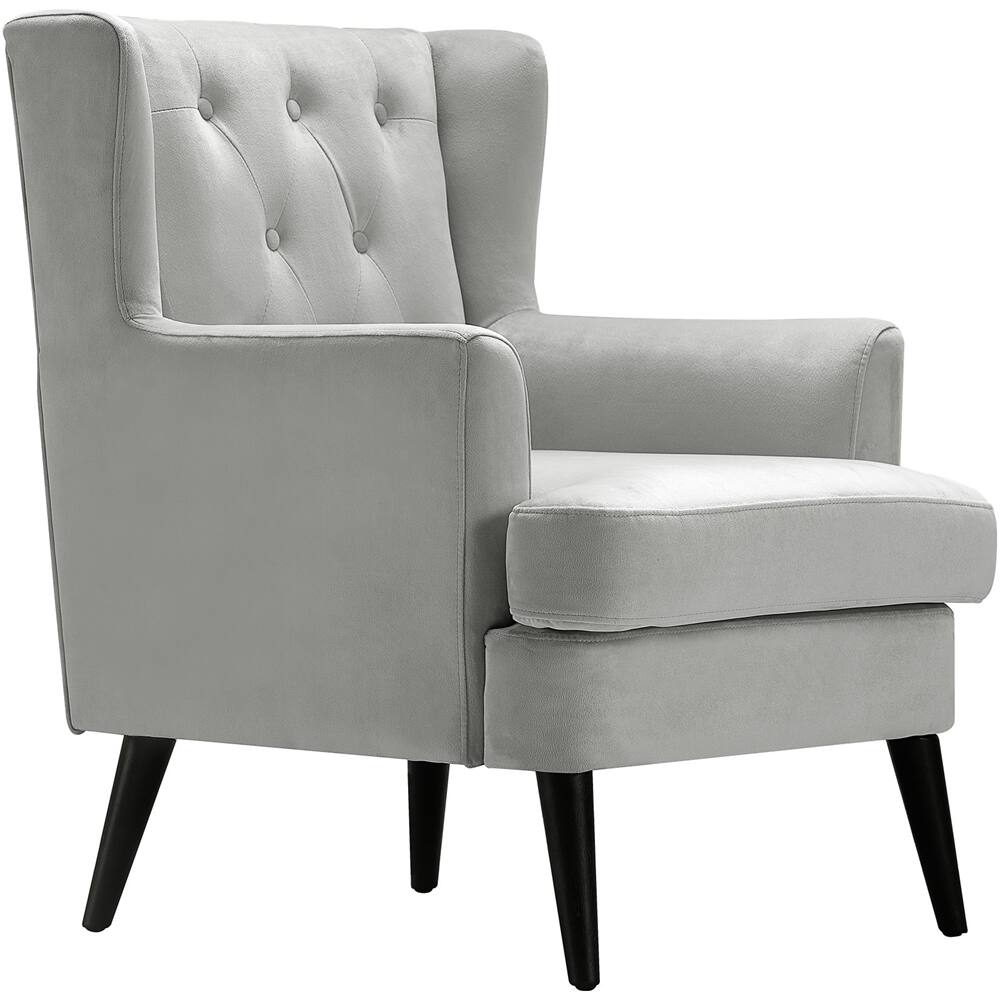 Left View: Elle Decor - Traditional Wing Chair - French Pearl