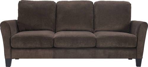 Serta - Astoria Flare Arm 3-Seat Fabric Sofa - Dark Brown