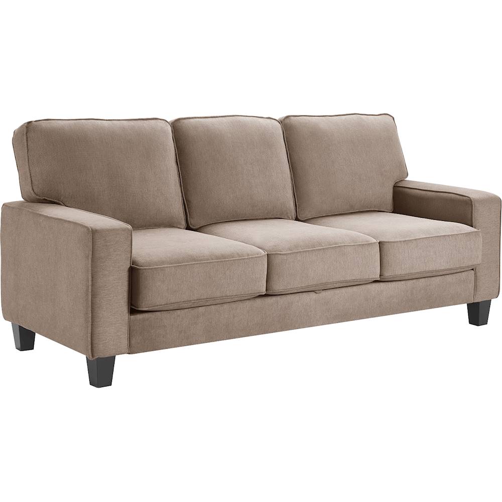 Angle View: Serta - Palisades Modern 3-Seat Fabric Sofa - Soft Tan