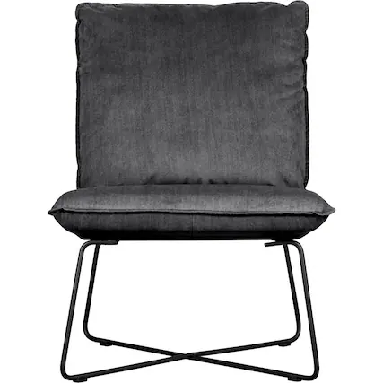 Front. Finch - Ellington Armless Lounge Chair - Charcoal.