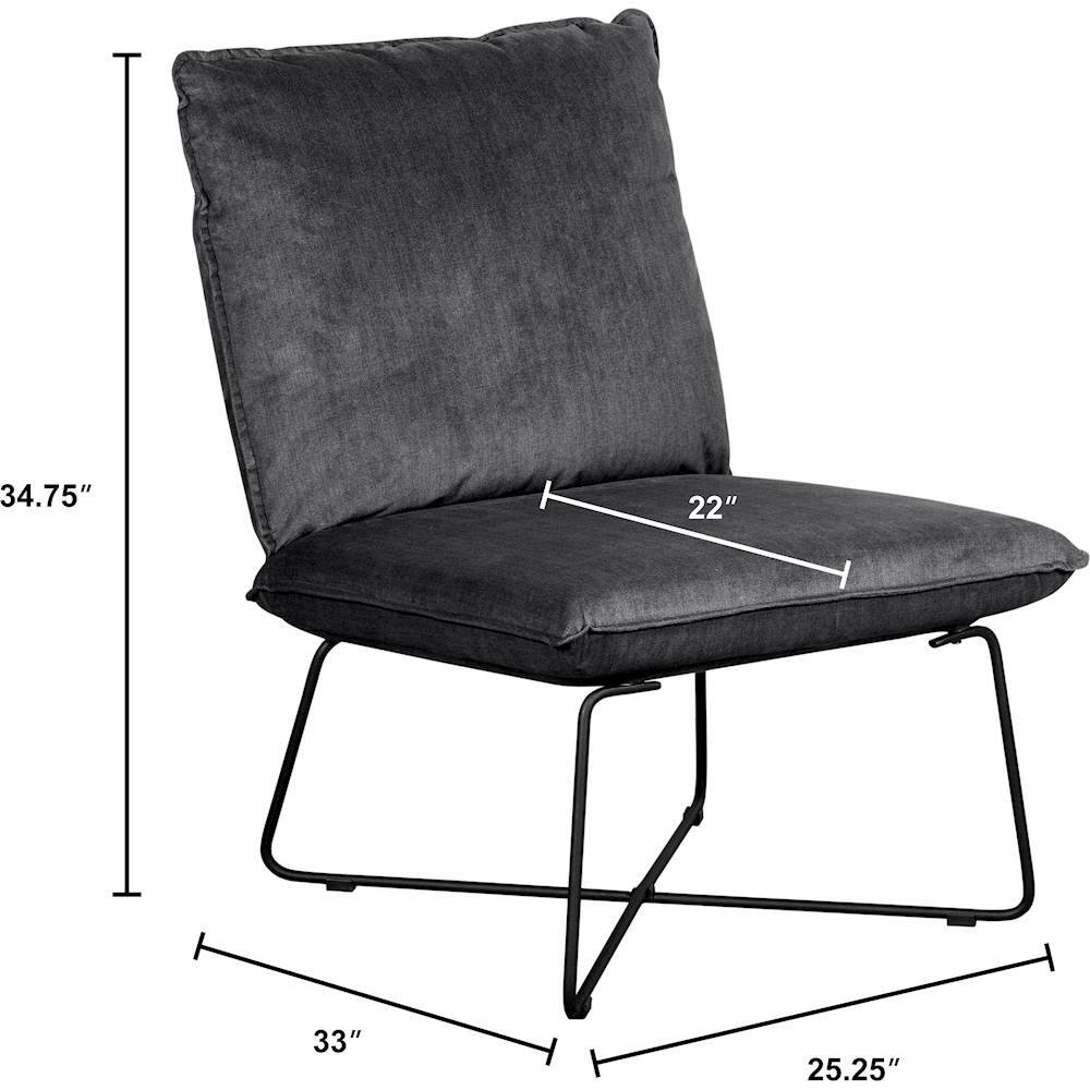 Alt View 17. Finch - Ellington Armless Lounge Chair - Charcoal.