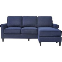 Serta - Harmon L-Shaped Fabric 2-Piece Sectional Sofa - Navy - Front_Zoom