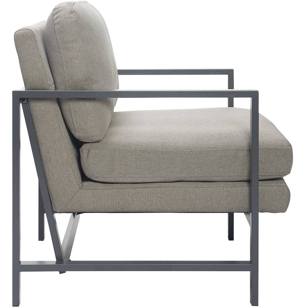 Alt View 13. Finch - Contemporary Mid-Century Armchair - Gray/Bronze.